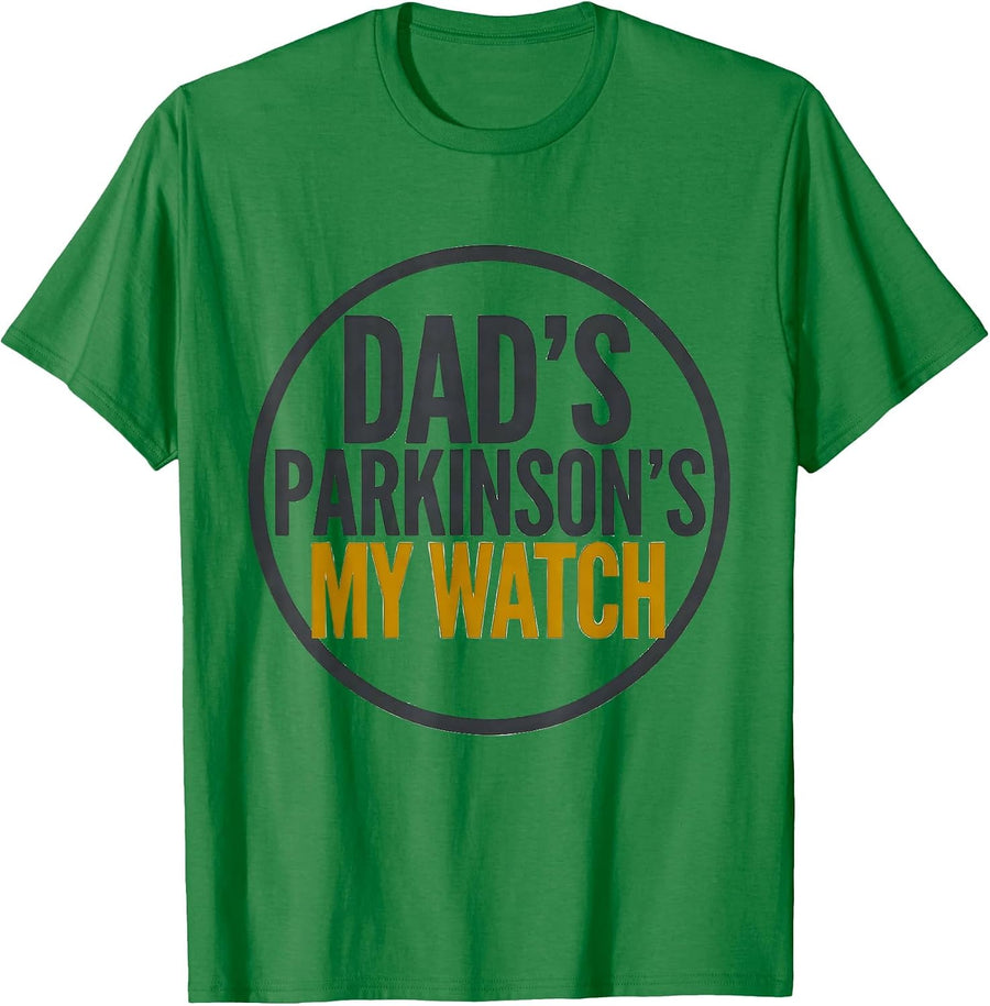 Men's Dad's Parkinson's My Watch Parkinson's Warrior Support Gift T-Shirt - Kelly Green