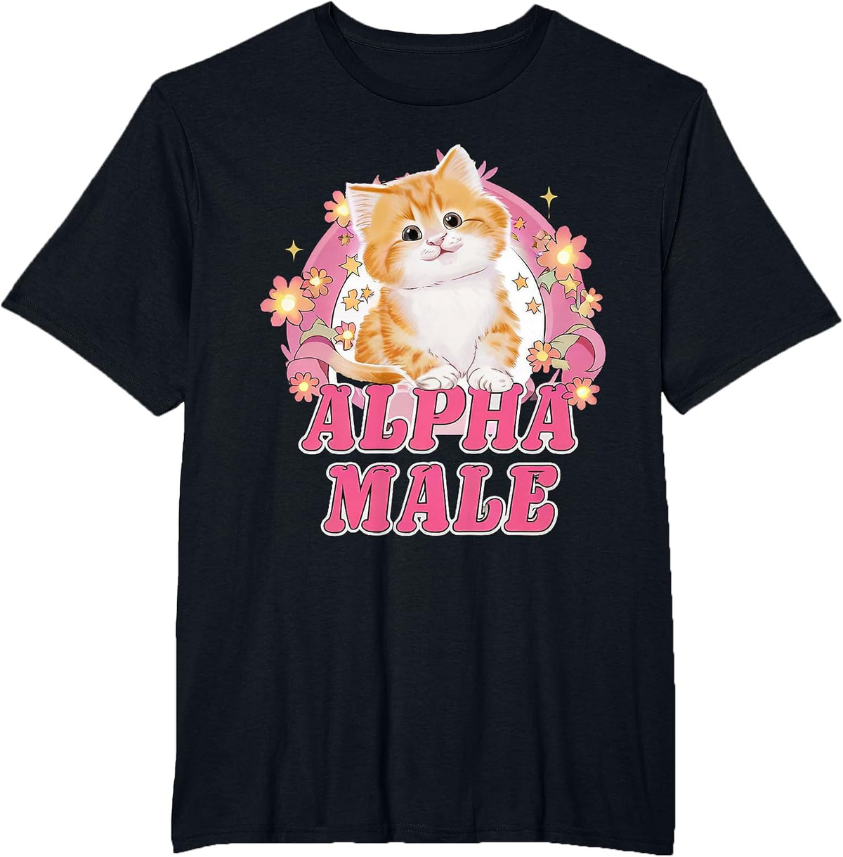 Alpha Male Cute Kitty Cat Funny Oddly Specific Dank Meme T-Shirt - Black