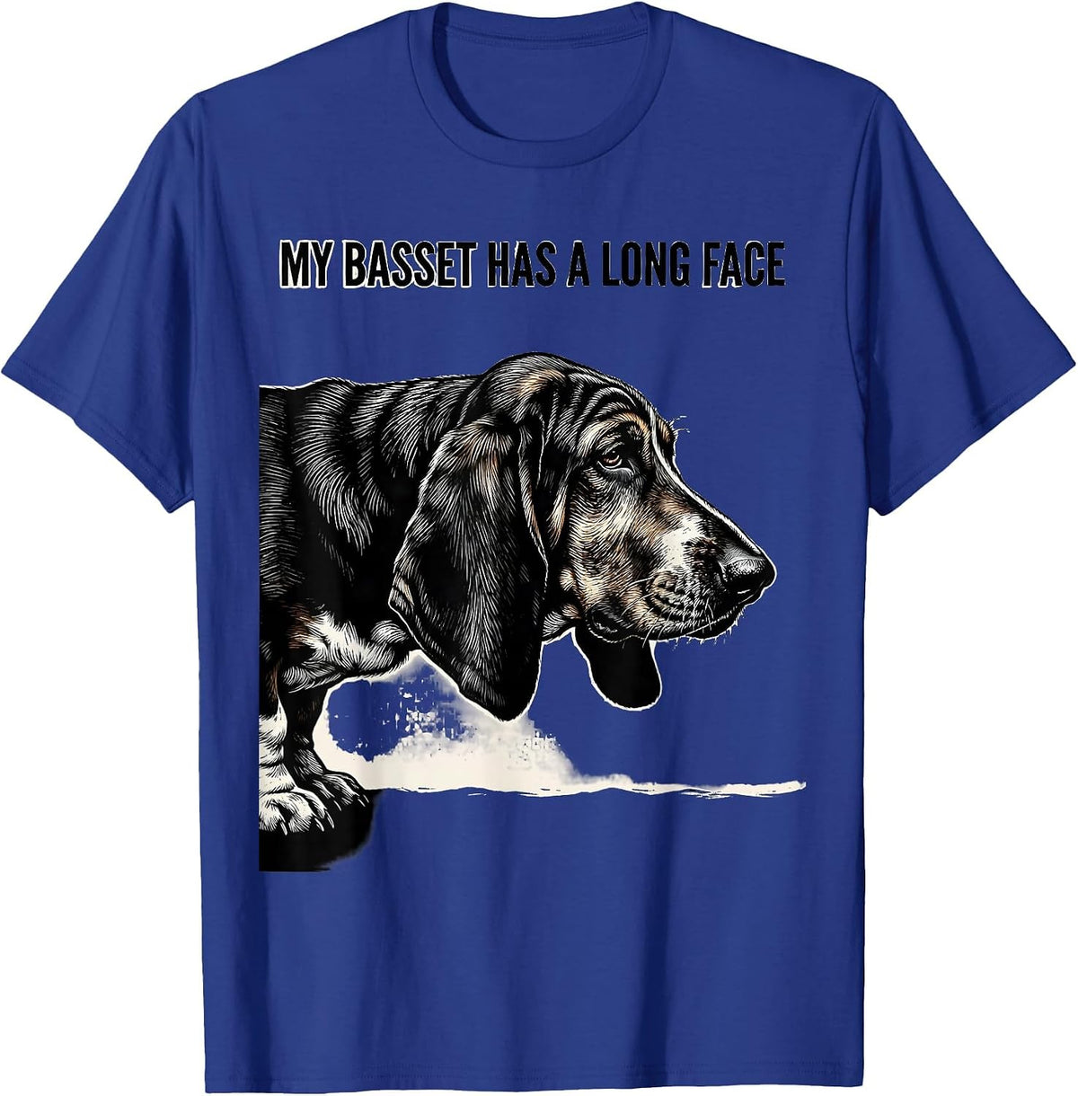 Men's My Basset Has A Long Face Funny Basset Hound Dog Lover Gift T-Shirt - Royal Blue