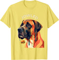 Men's JOWLED Funny Great Dane Jowls Burger Dog Mom Dog Dad T-Shirt - Lemon Yellow