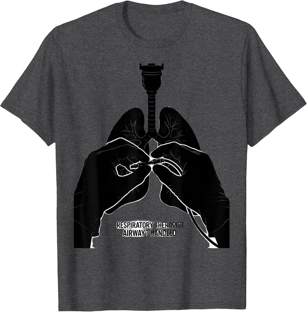 Men's Respiratory Therapist Airway Handled RT T-Shirt - Dark Heather Grey