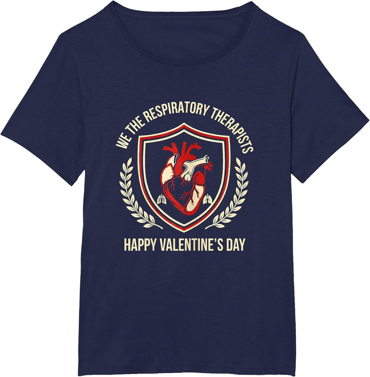 Women's We The Respiratory Therapists / Happy Valentine's Day T-Shirt - Navy Blue