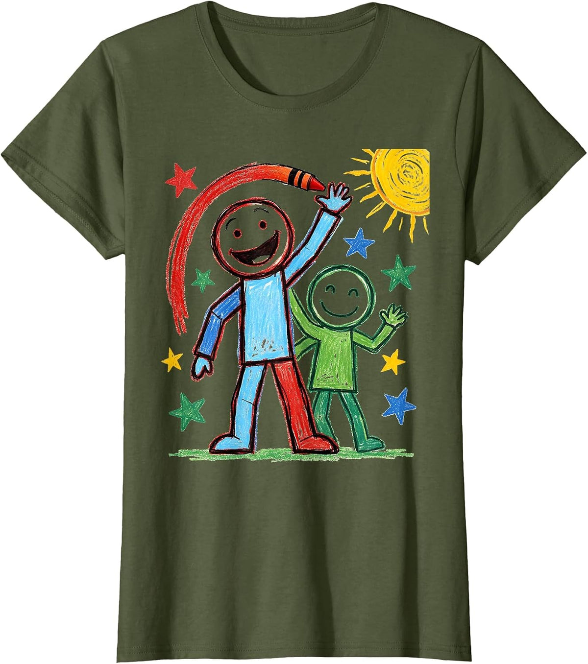 Women's Awkward Wave Back Funny Embarrassing Moment T-Shirt - Olive Green