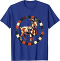 Mountain Goat in Tiny Woven Poncho Illustration T-Shirt - Royal Blue