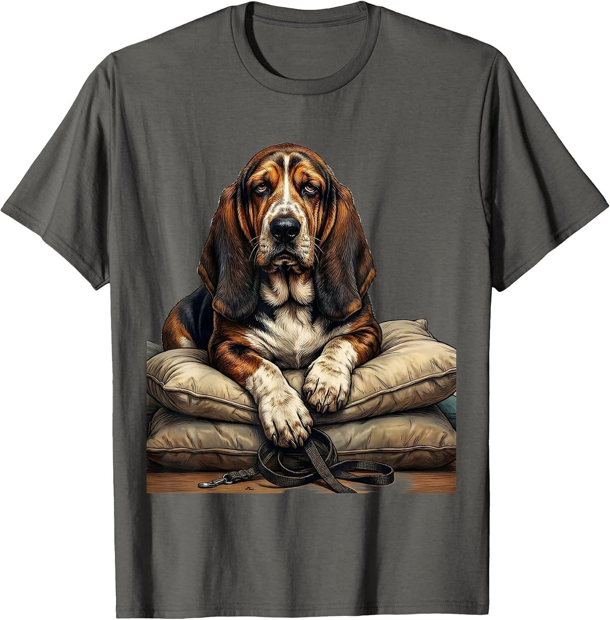 Basset Hound Dog Breed Funny Pet Lover Gift T-Shirt - Asphalt Grey