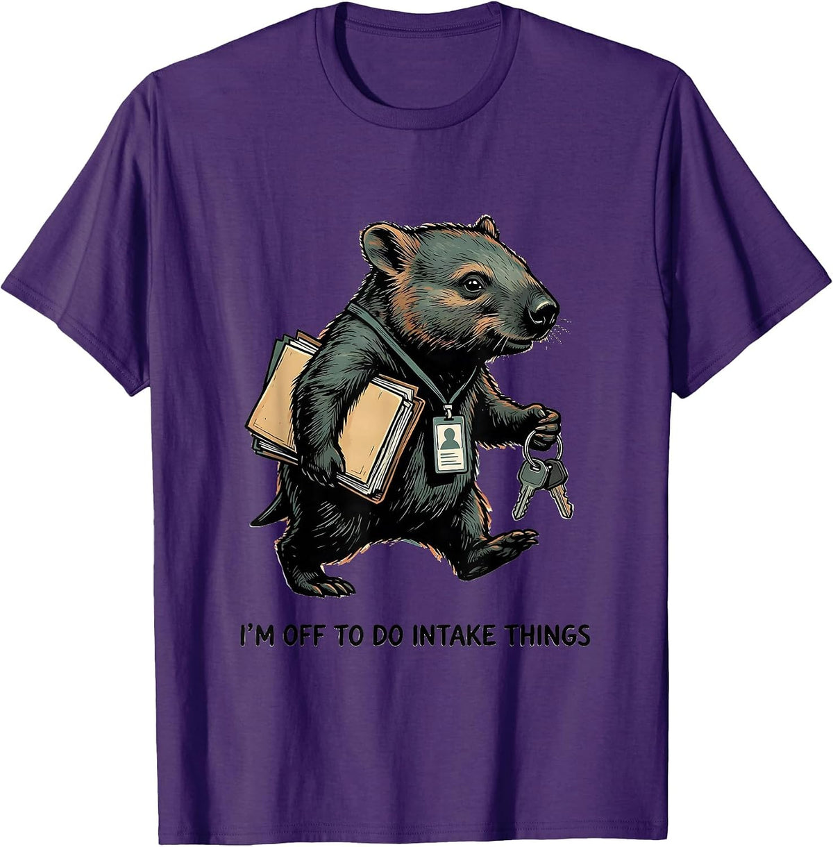 I'm Off To Do Intake Things Funny Social Worker Advocate T-Shirt - Purple