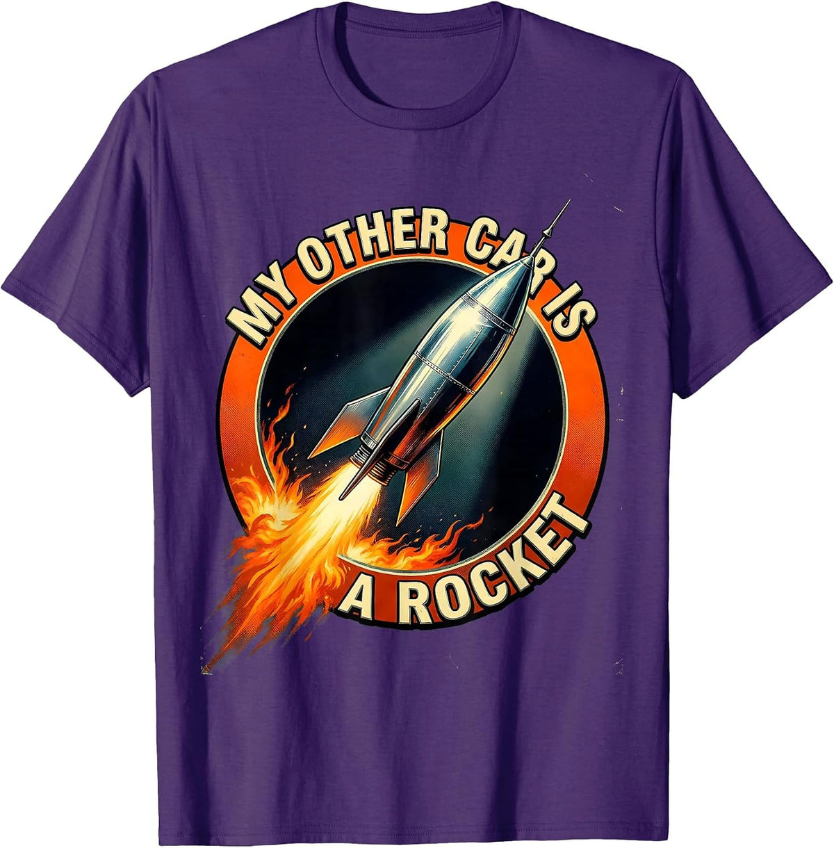 My Other Car Is A Rocket Science Space Design T-Shirt - Purple
