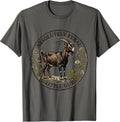 Absolutely Feral Little Guy Funny Goat Design T-Shirt - Asphalt Grey