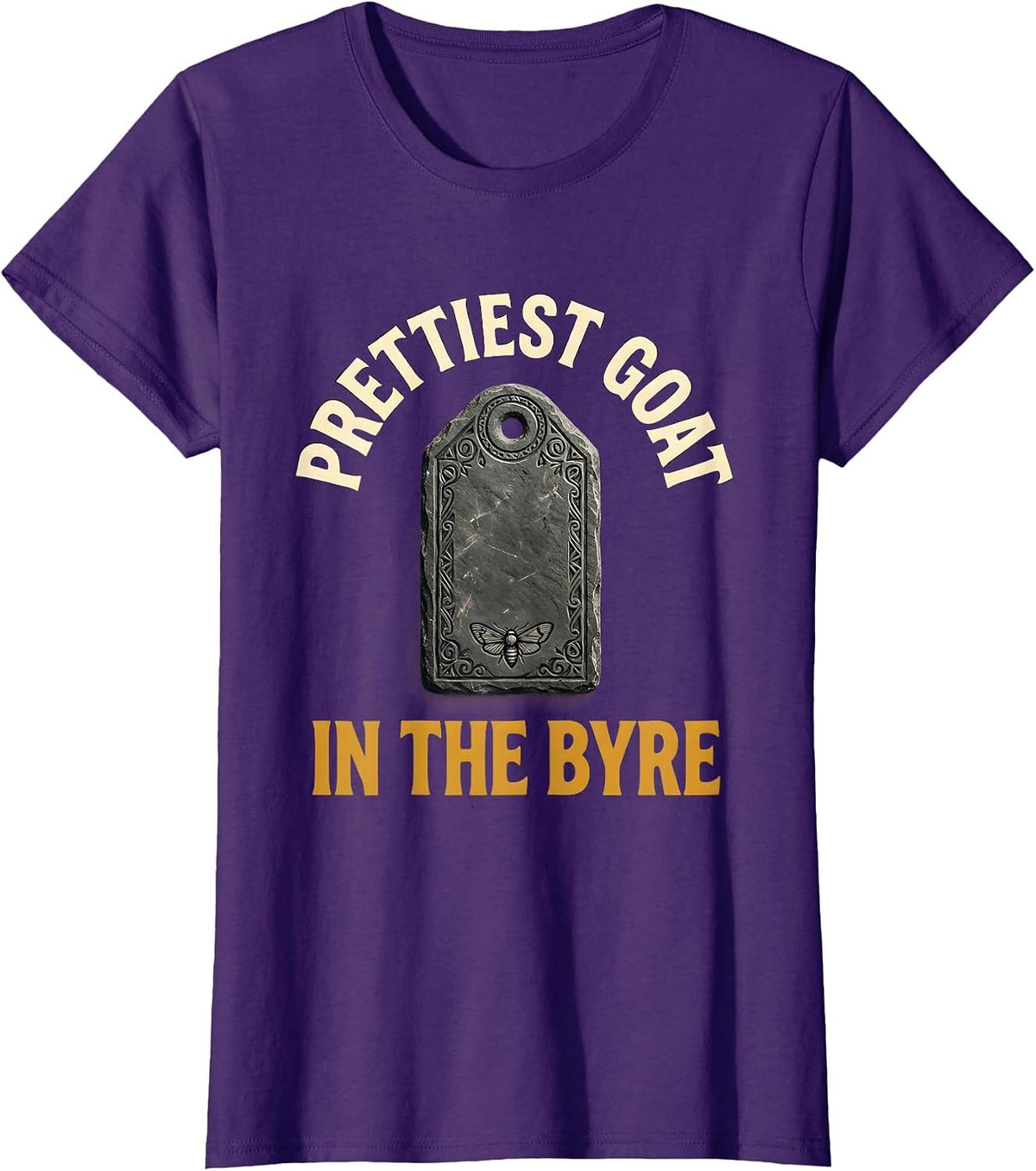 Women's Prettiest Goat In The Byre Folk Art Goth Alt Horror Folklore T-Shirt - Purple