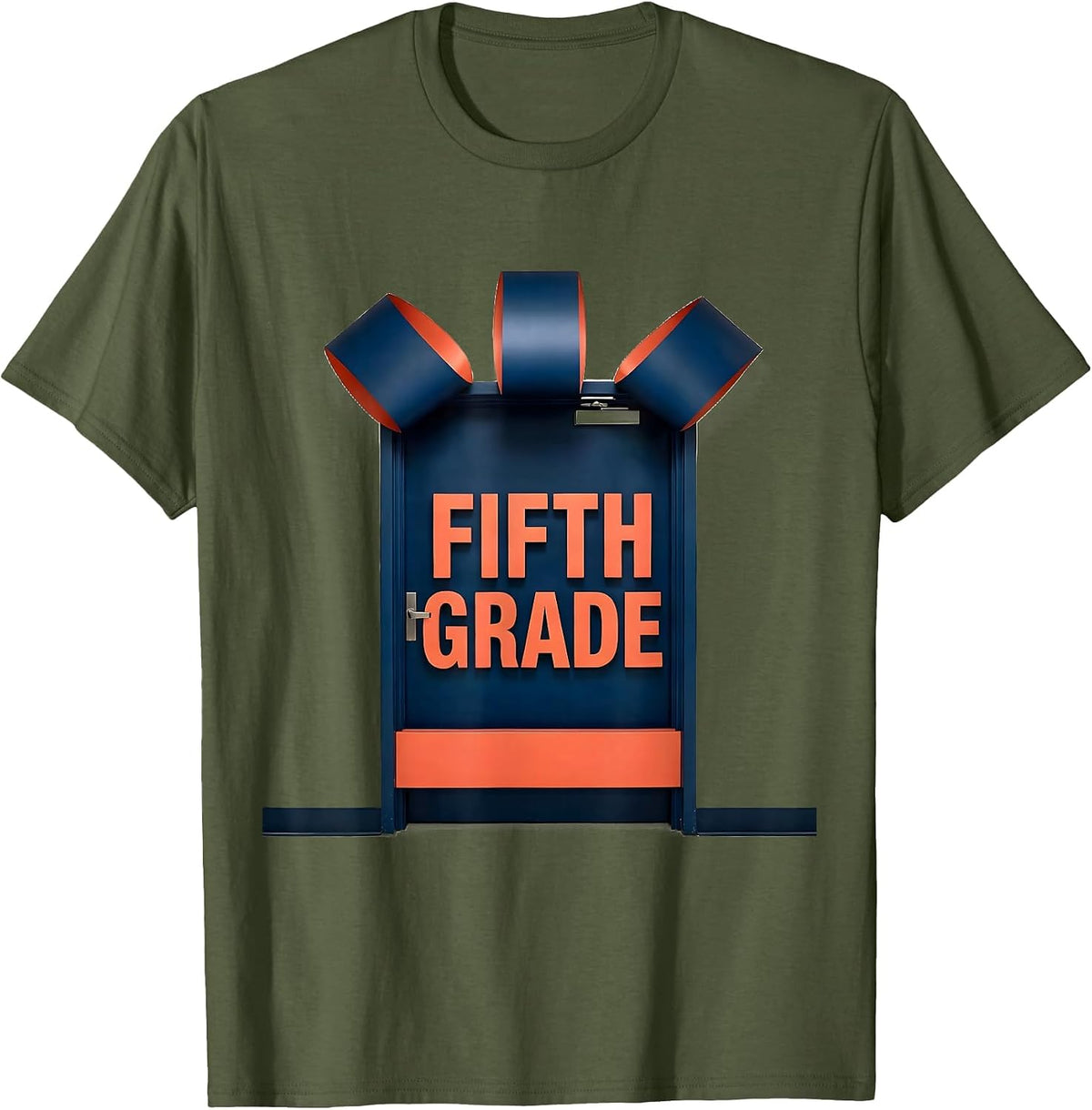 Men's Fifth Grade Cute Preppy Back To School Girl Teacher T-Shirt - Olive Green