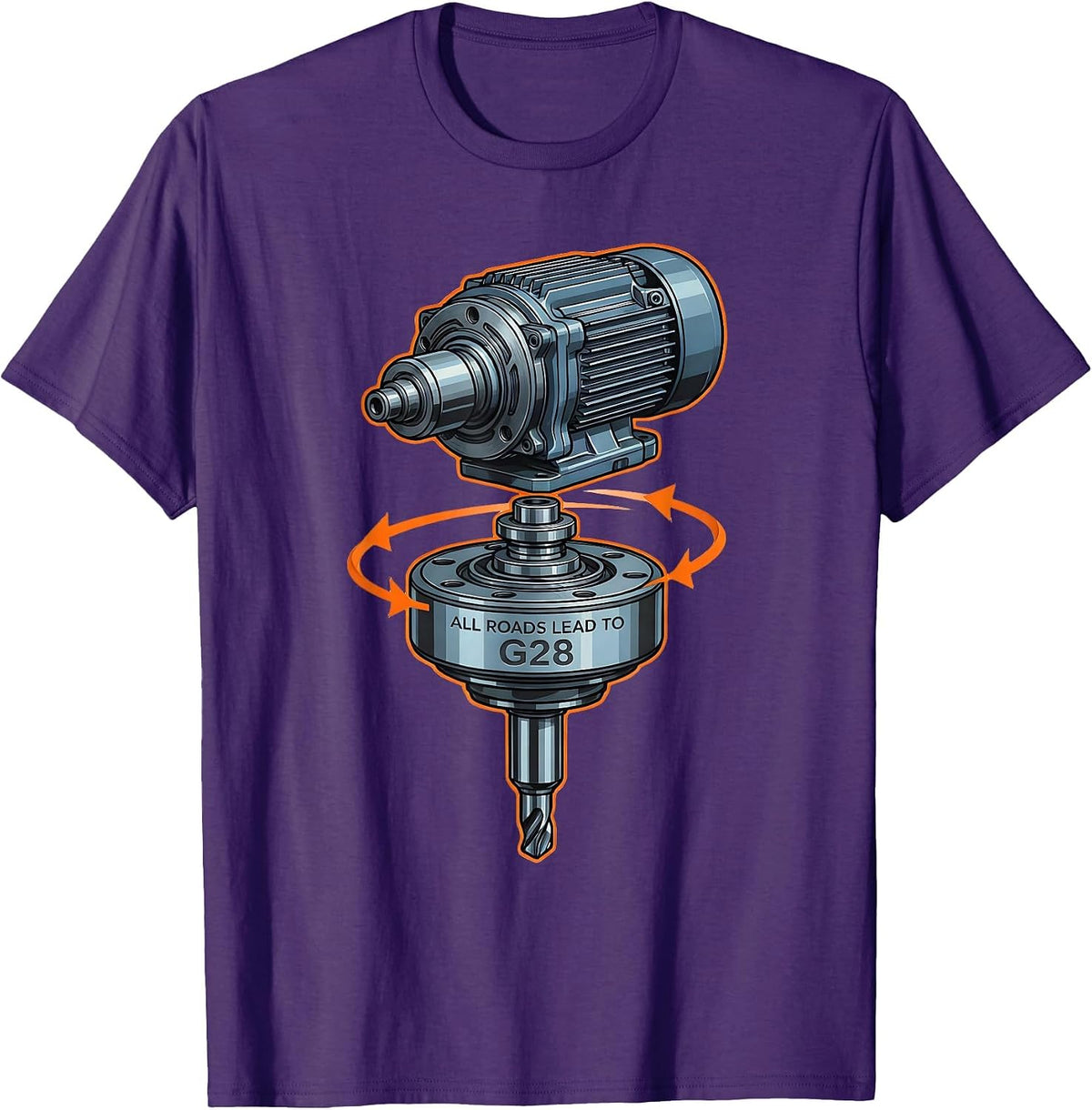 All Roads Lead To G28 Funny CNC Machinist Trade Jargon Gift T-Shirt - Purple