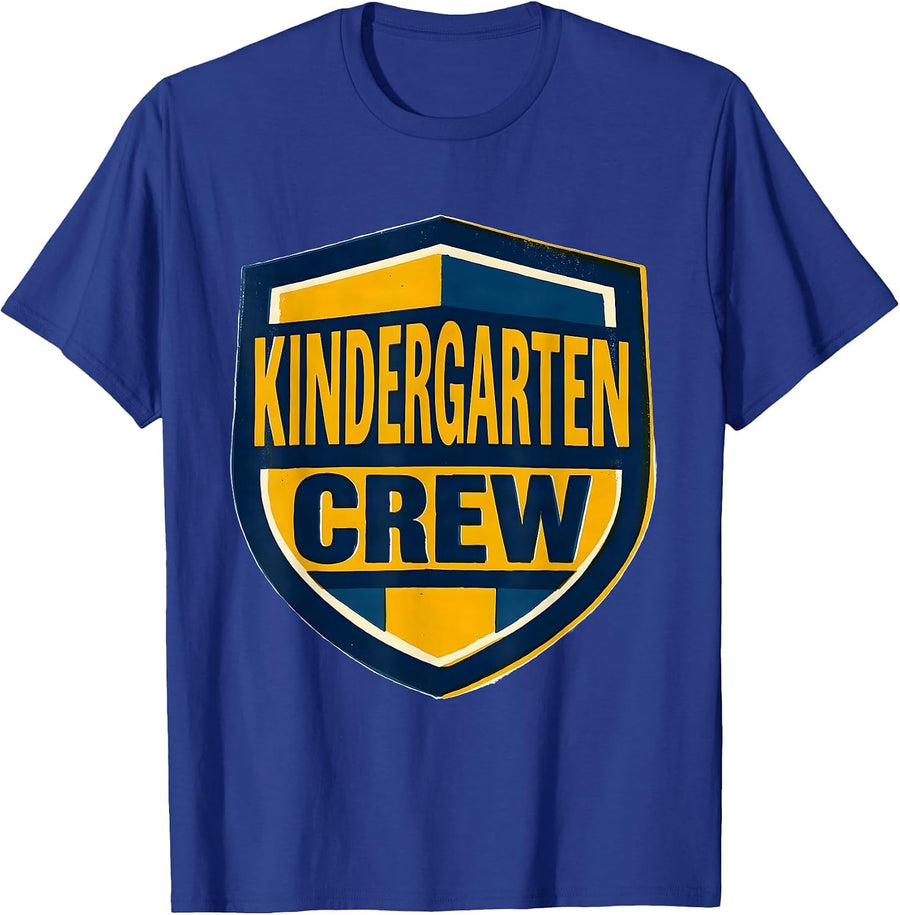 Kindergarten Crew Preppy Elementary Teacher Back To School T-Shirt - Royal Blue