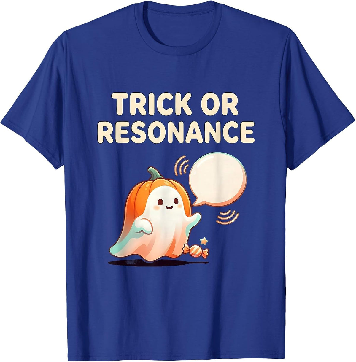 Trick Or Resonance Cute Kawaii Halloween Speech Therapy SLP T-Shirt - Royal Blue