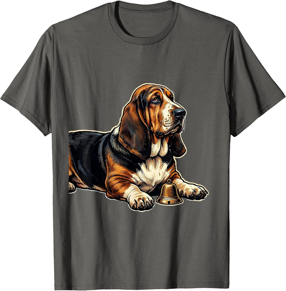 Men's Basset Hound Low Places Funny Dog Lover Gift T-Shirt - Asphalt Grey