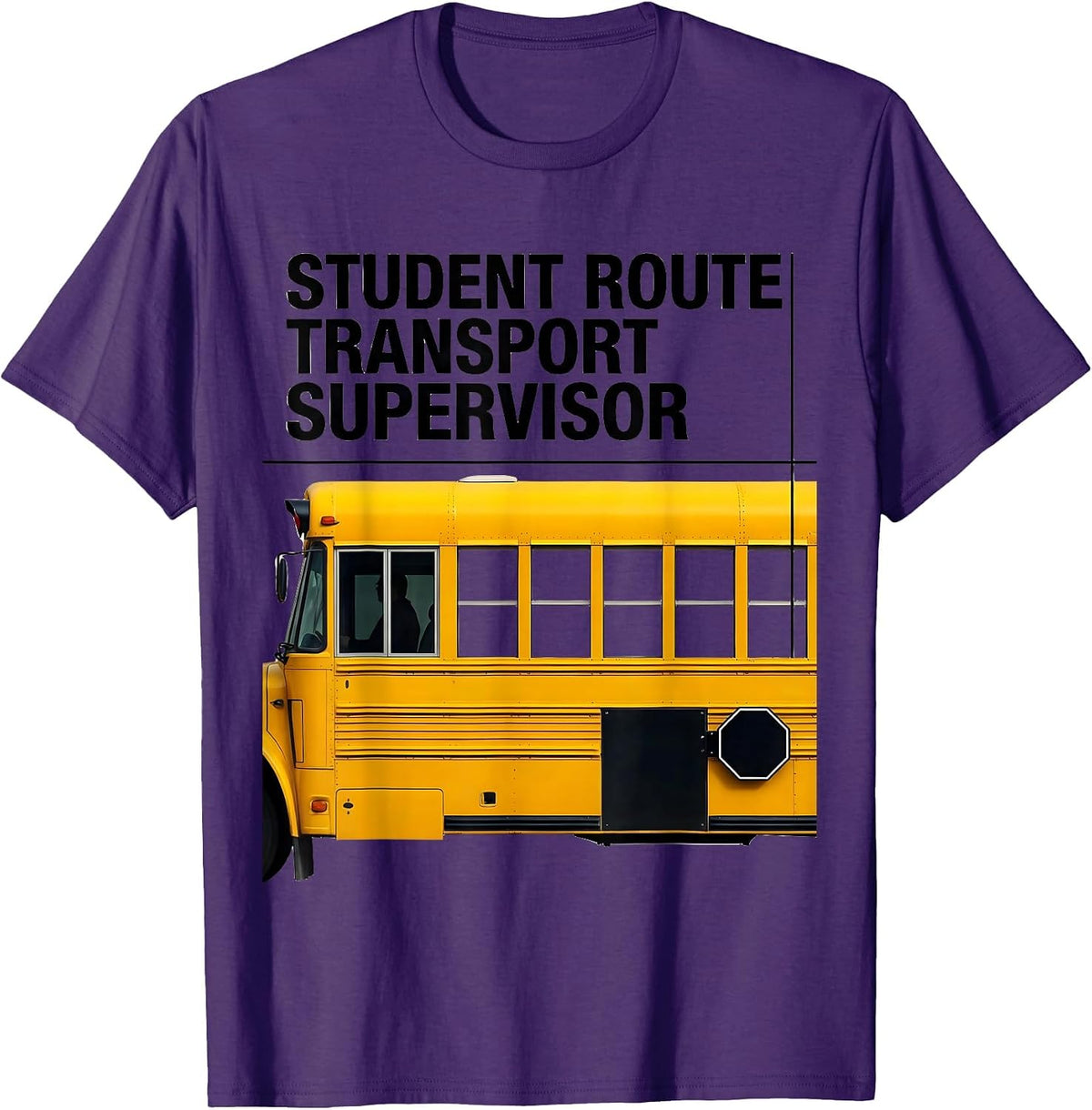 Men's Student Route Transport Supervisor Funny School Bus Driver T-Shirt - Purple