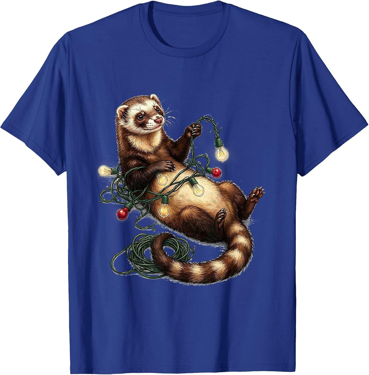 Ferret Under Lights Funny Ferret Lover Gift T-Shirt - Royal Blue