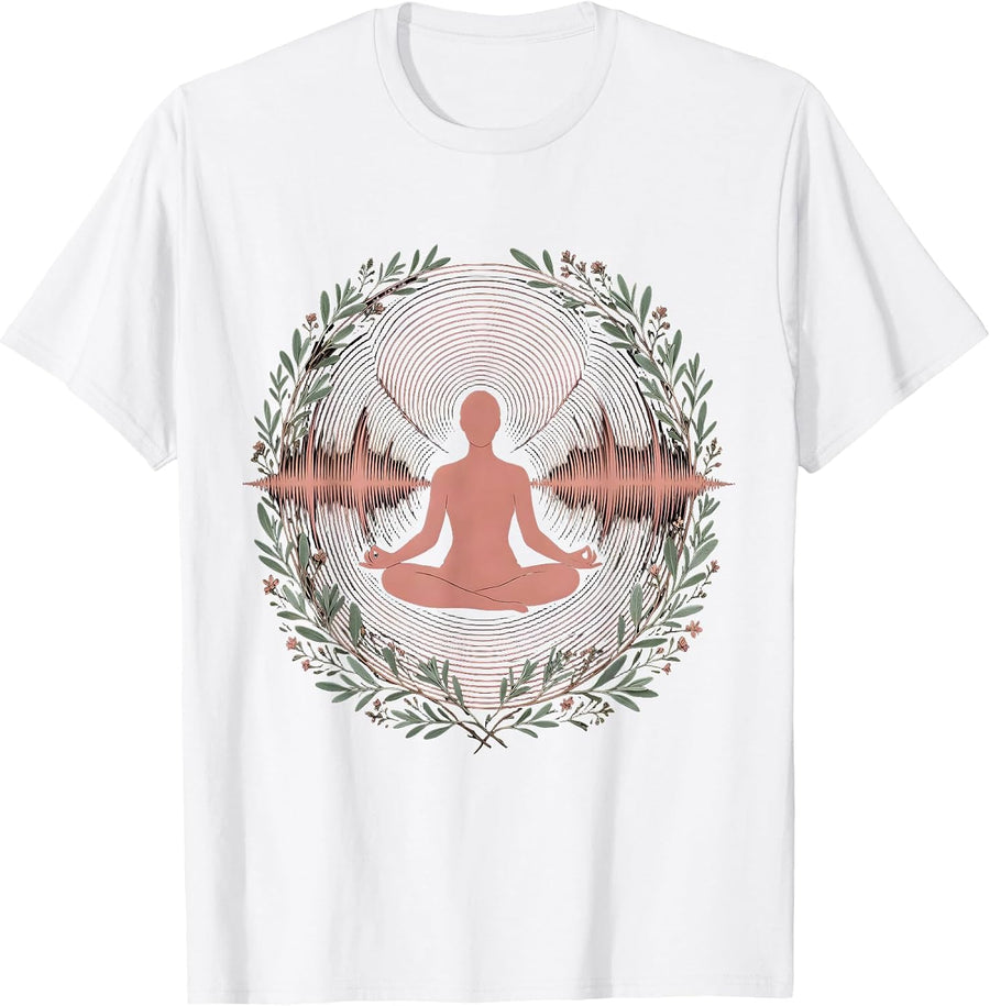 Men's Autism Awareness Meditation Sensory Sound Wave Design T-Shirt - White