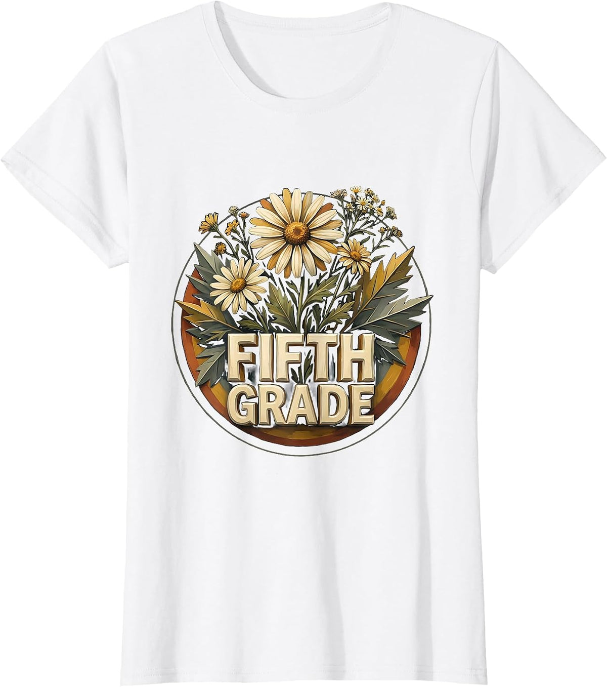 Fifth Grade Wildflower Back To School Teacher Pride T-Shirt - White