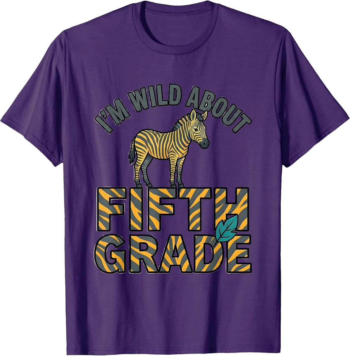 Men's I'm Wild About Fifth Grade Teacher Student Safari T-Shirt - Purple