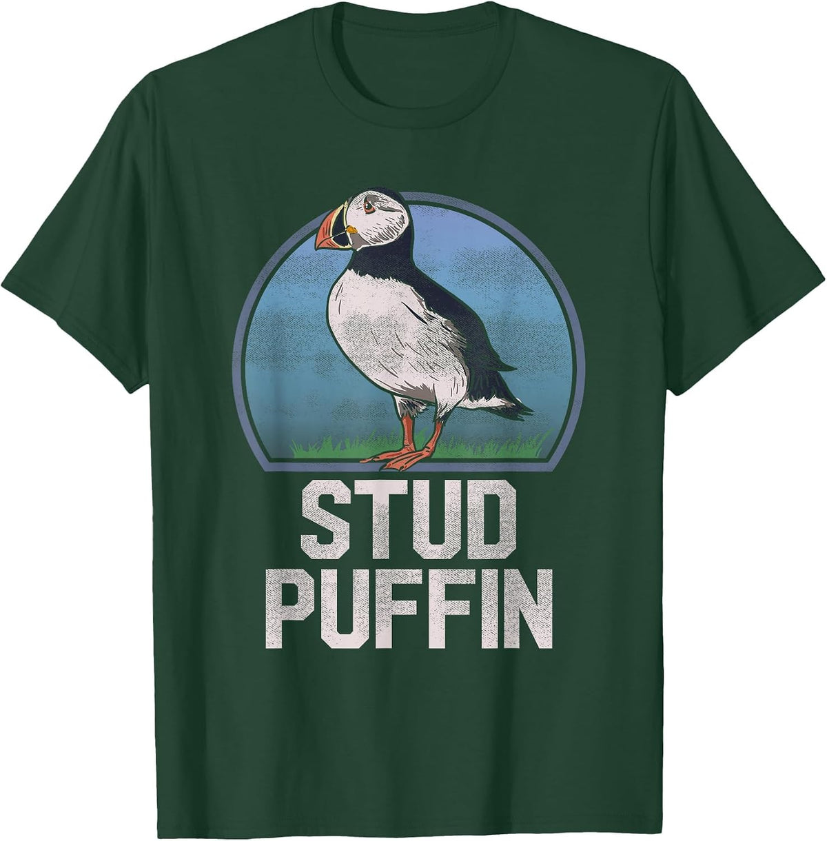 Stud Puffin Funny Seabird Animal Lover Stud Muffin T Shirt T-Shirt - Dark Green
