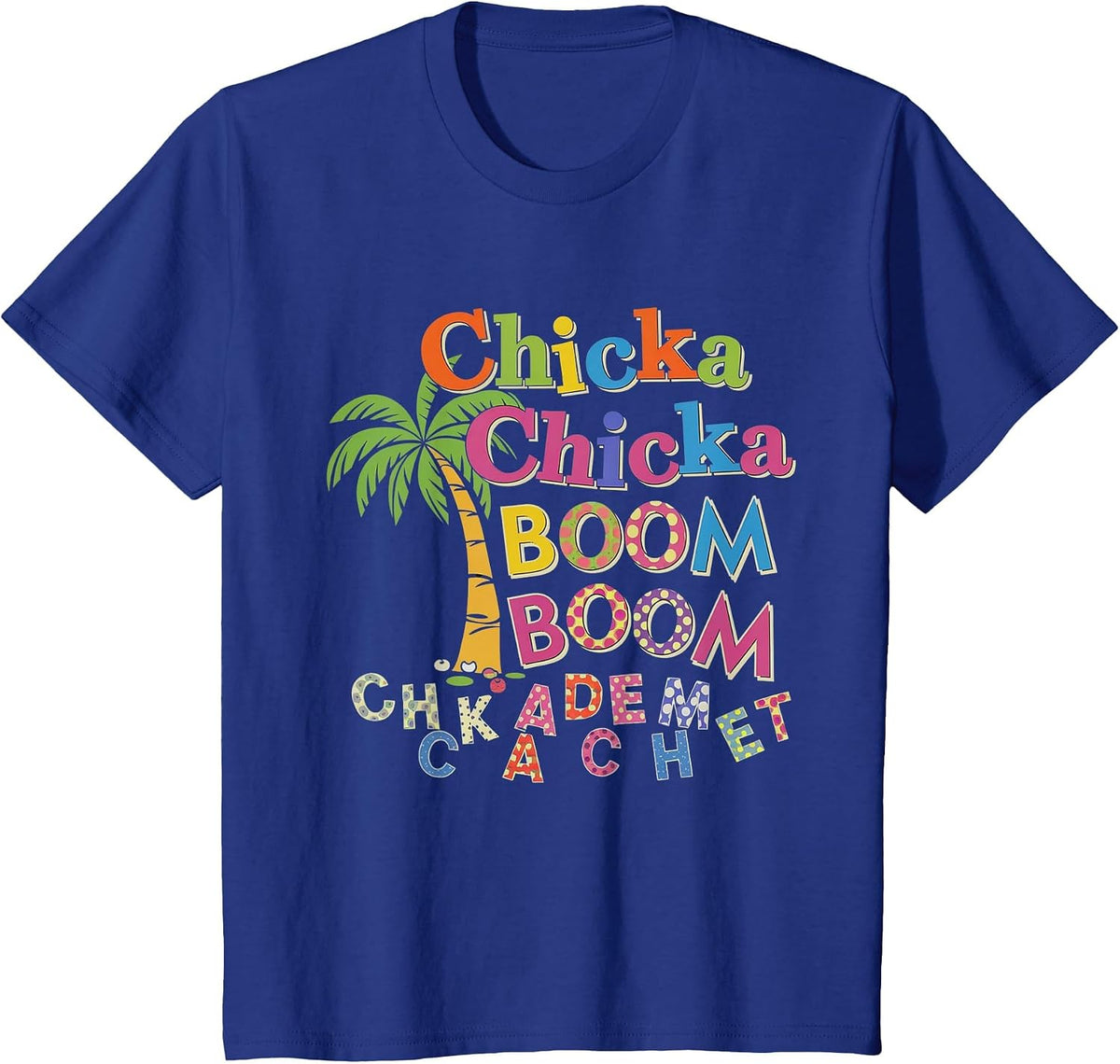 Colorful Palm Tree Back to School Squad Design T-Shirt - Royal Blue