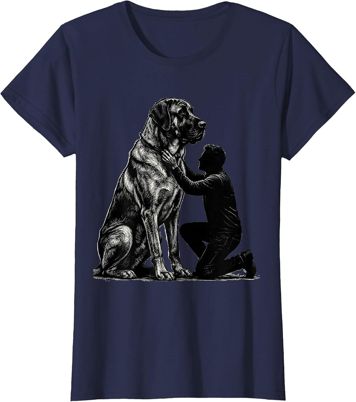 Women's Great Dane Dad Patriotic Pet Pride Humor T-Shirt - Navy Blue