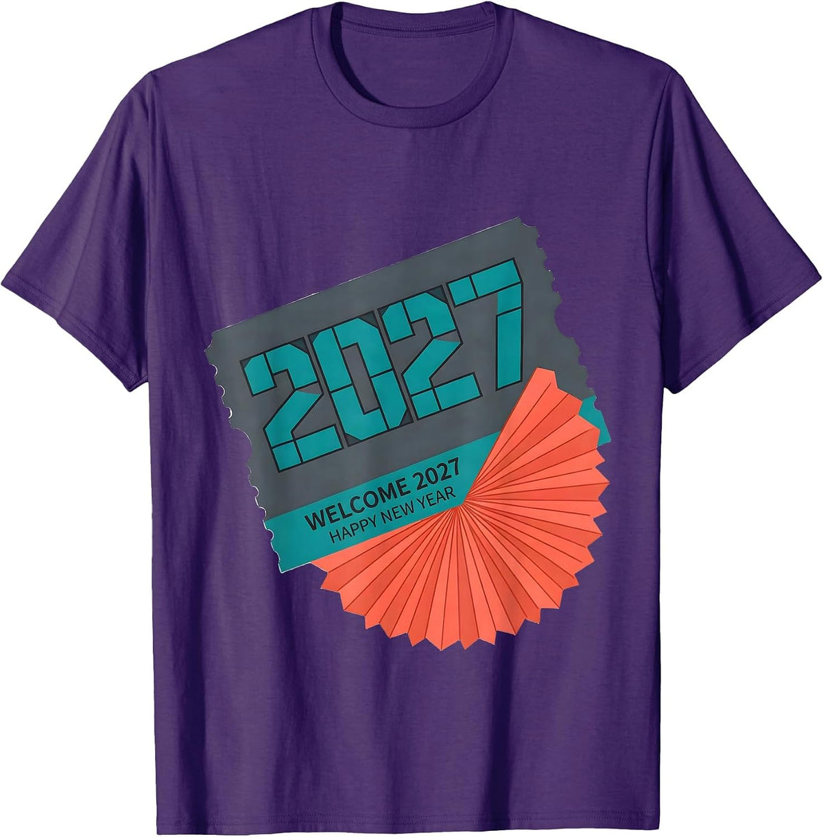 Men's Welcome, 2027! Happy New Year Party Family Matching T-Shirt - Purple