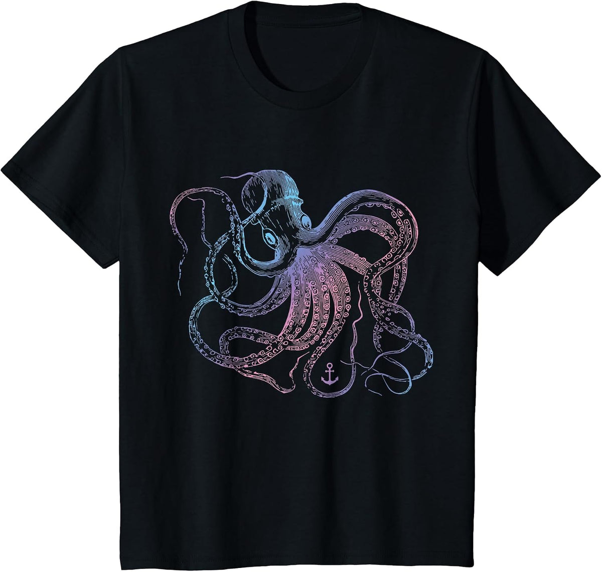 Octopus Cool Vintage Marine Biologist Ocean Sea T-Shirt - Black