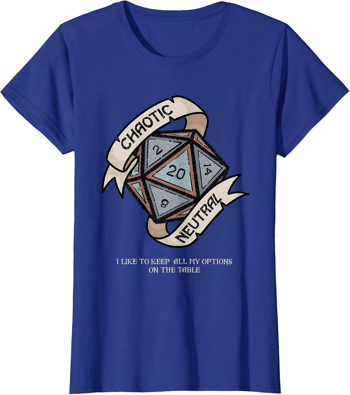 Tabletop RPG Vintage Game Chaotic Neutral T-Shirt - Royal Blue