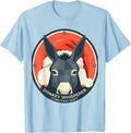 Men's Donkey Whisperer Christmas Shift Funny Farm Animal Santa Hat T-Shirt - Baby Blue