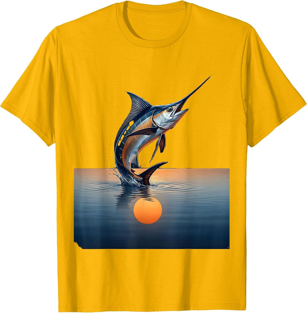 Gulf of America Leaping Tarpon Illustration T-Shirt - Golden Yellow