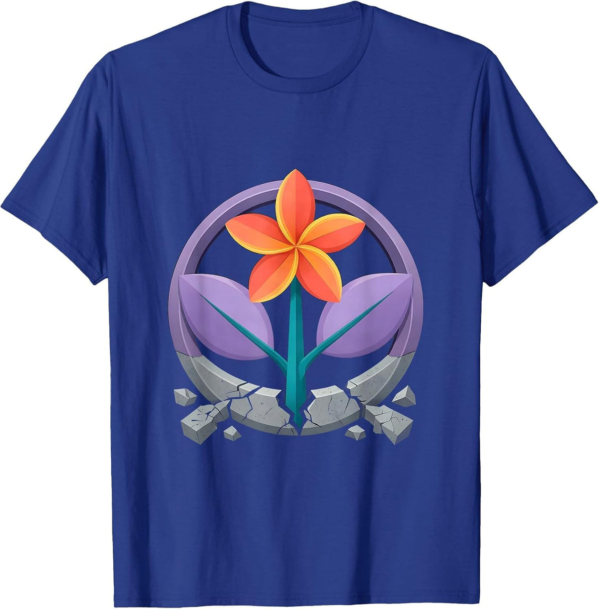 Autism Awareness Seedling Bloom Growth Art T-Shirt - Royal Blue