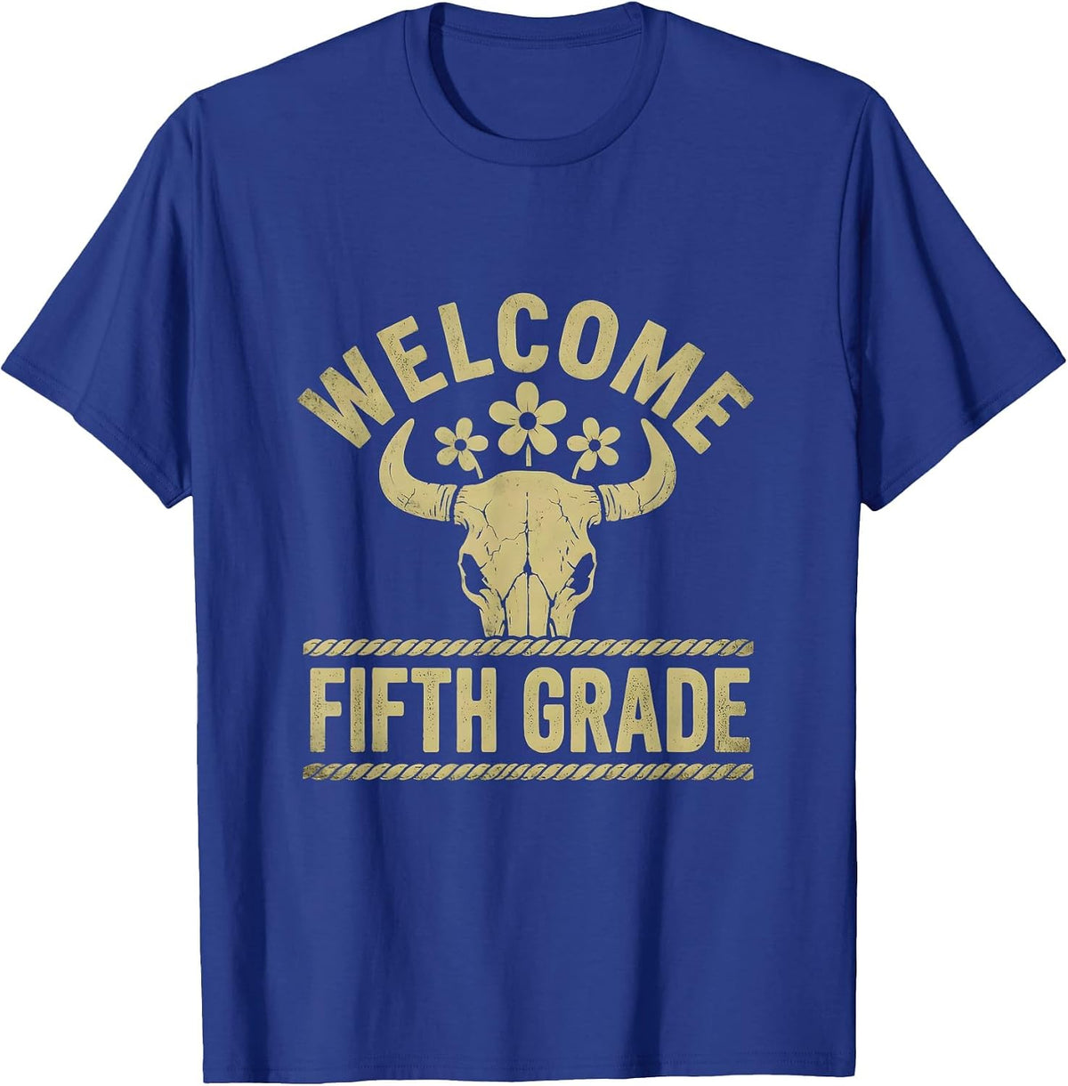 Men's Welcome Fifth Grade Boho Western Teacher Back To School T-Shirt - Royal Blue