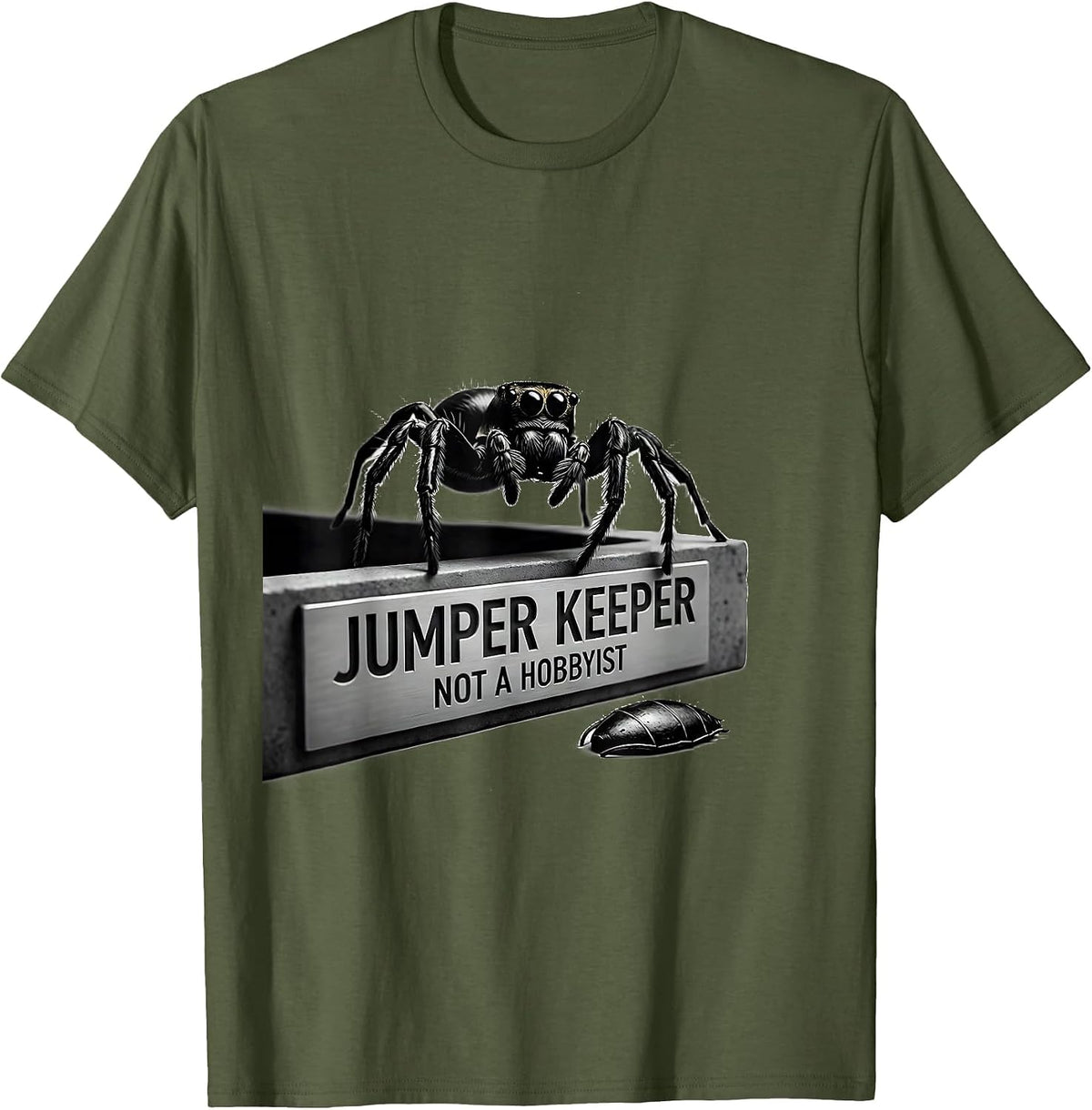 Men's Jumper Keeper Not A Hobbyist Minimalist Spider Lover Gift T-Shirt - Olive Green