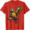 Men's Salt. Lime. Done. Funny Tequila Parrot Drinking Humor T-Shirt - Red