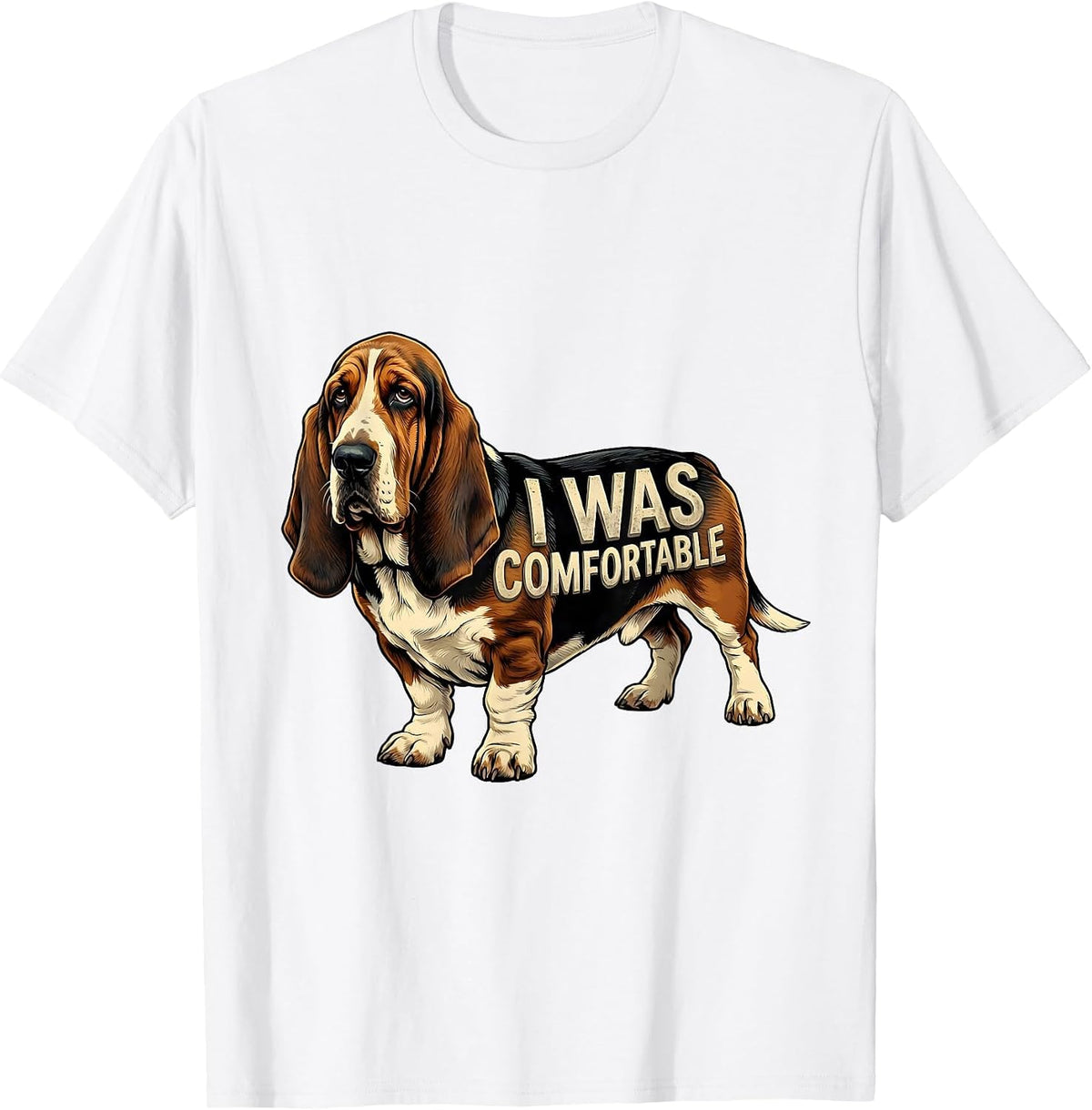 Men's I Was Comfortable Vintage Funny Basset Hound Dog Lover Dad T-Shirt - White