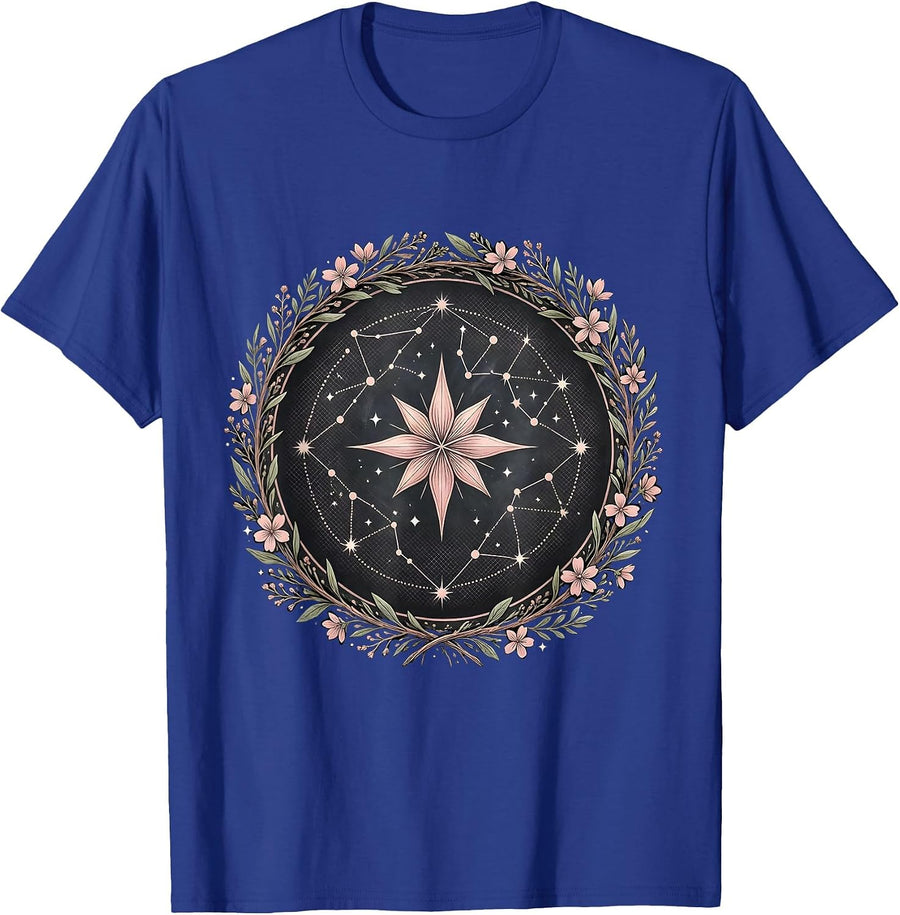 Chalkboard Constellation Map Teacher Design T-Shirt - Royal Blue