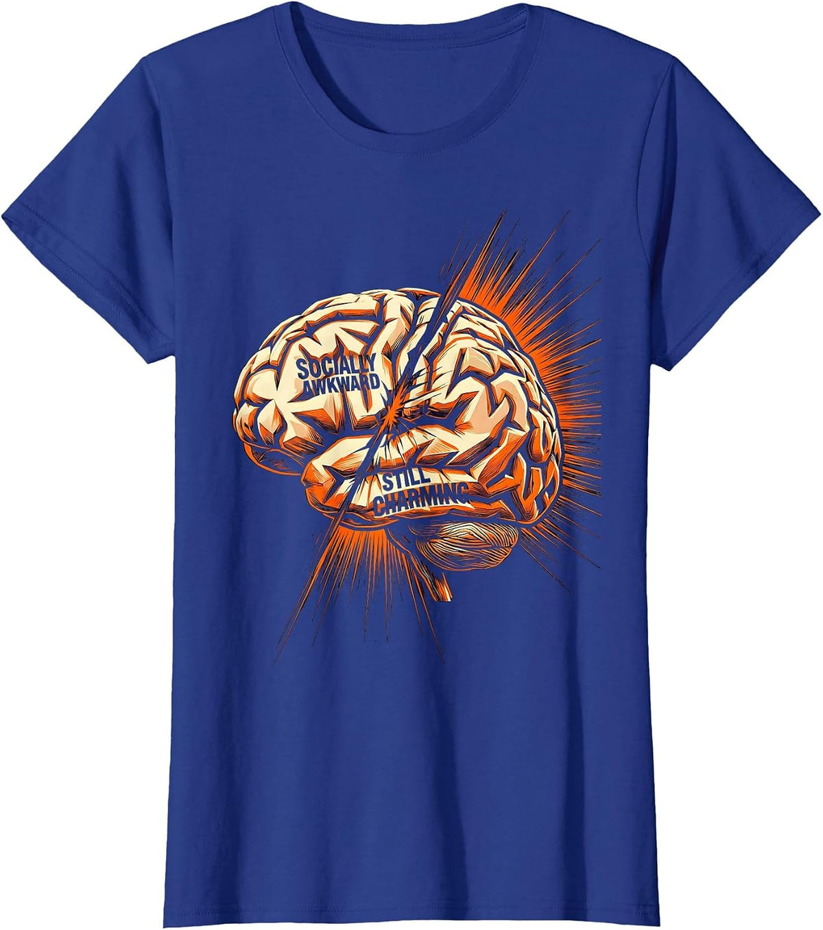 Women's Rizz Em With The Tism Socially Awkward Design T-Shirt - Royal Blue