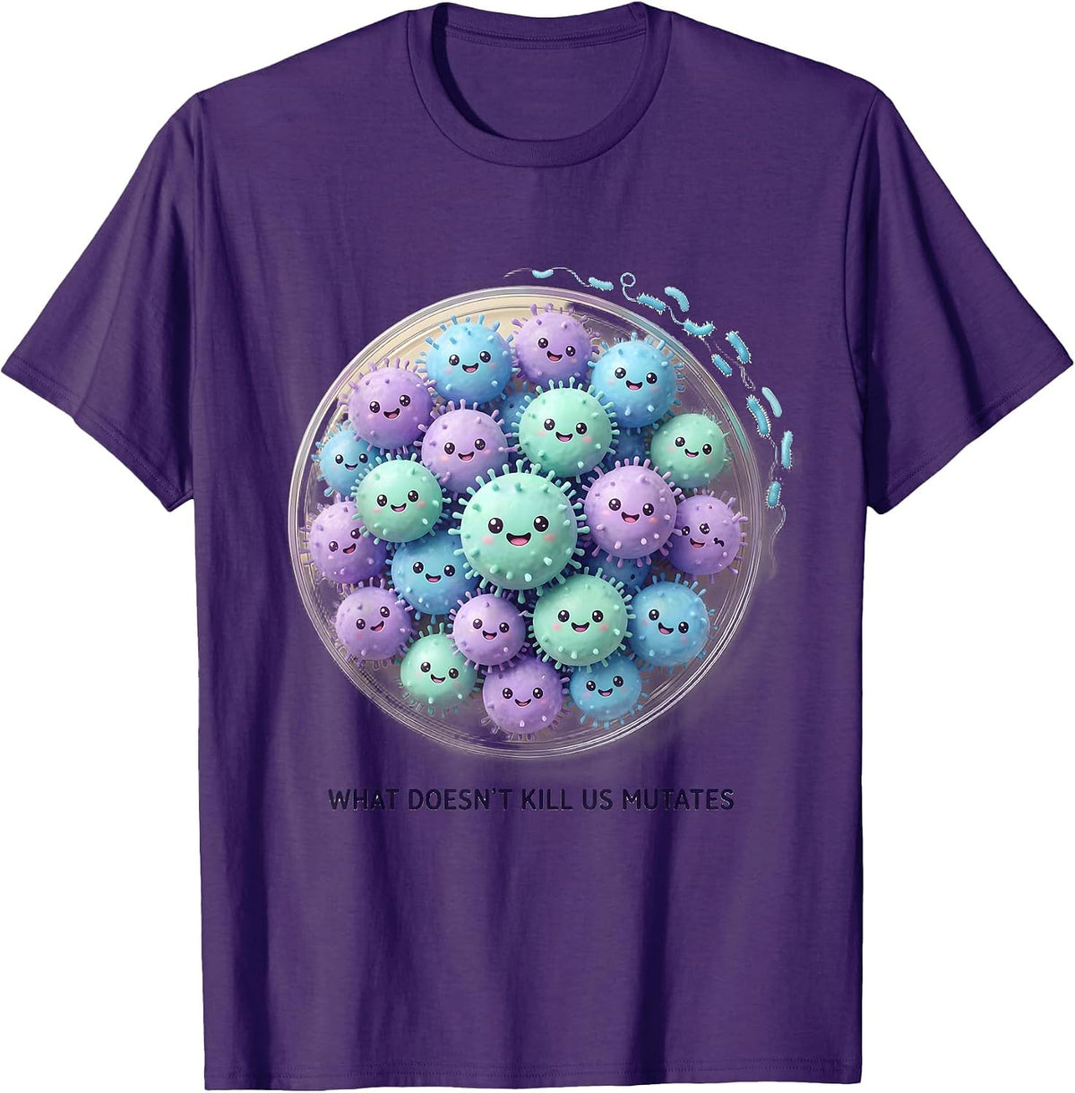 What Doesn't Kill Us Mutates Cute Kawaii Lab Week Biologist T-Shirt - Purple