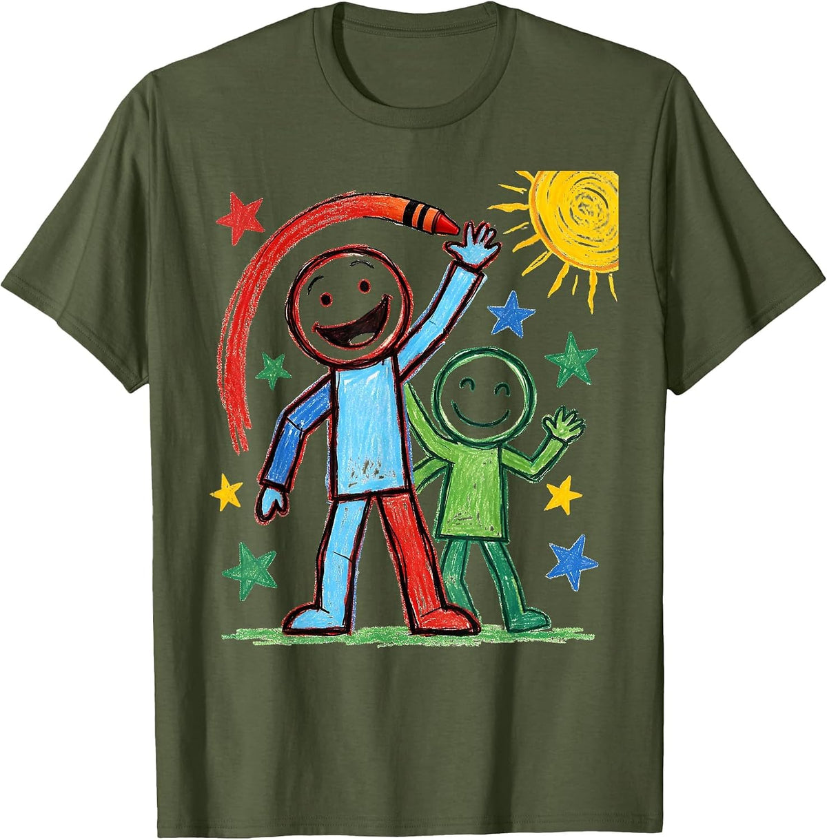 Men's Awkward Wave Back Funny Embarrassing Moment T-Shirt - Olive Green
