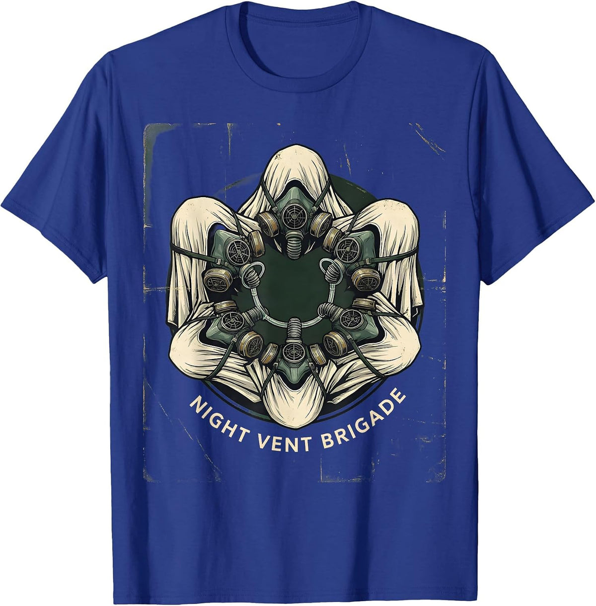 Men's Night Vent Brigade Vintage Ghost Respiratory Therapist T-Shirt - Royal Blue