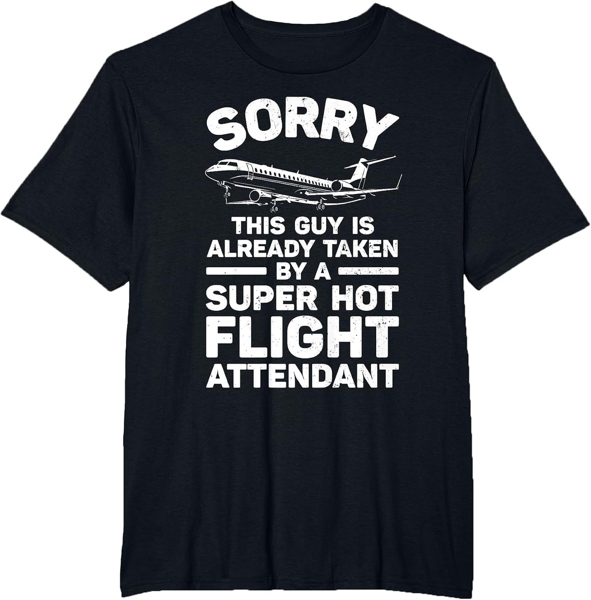 Flight Attendant Art for Men Stewardess Flight Attendant T-Shirt - Black