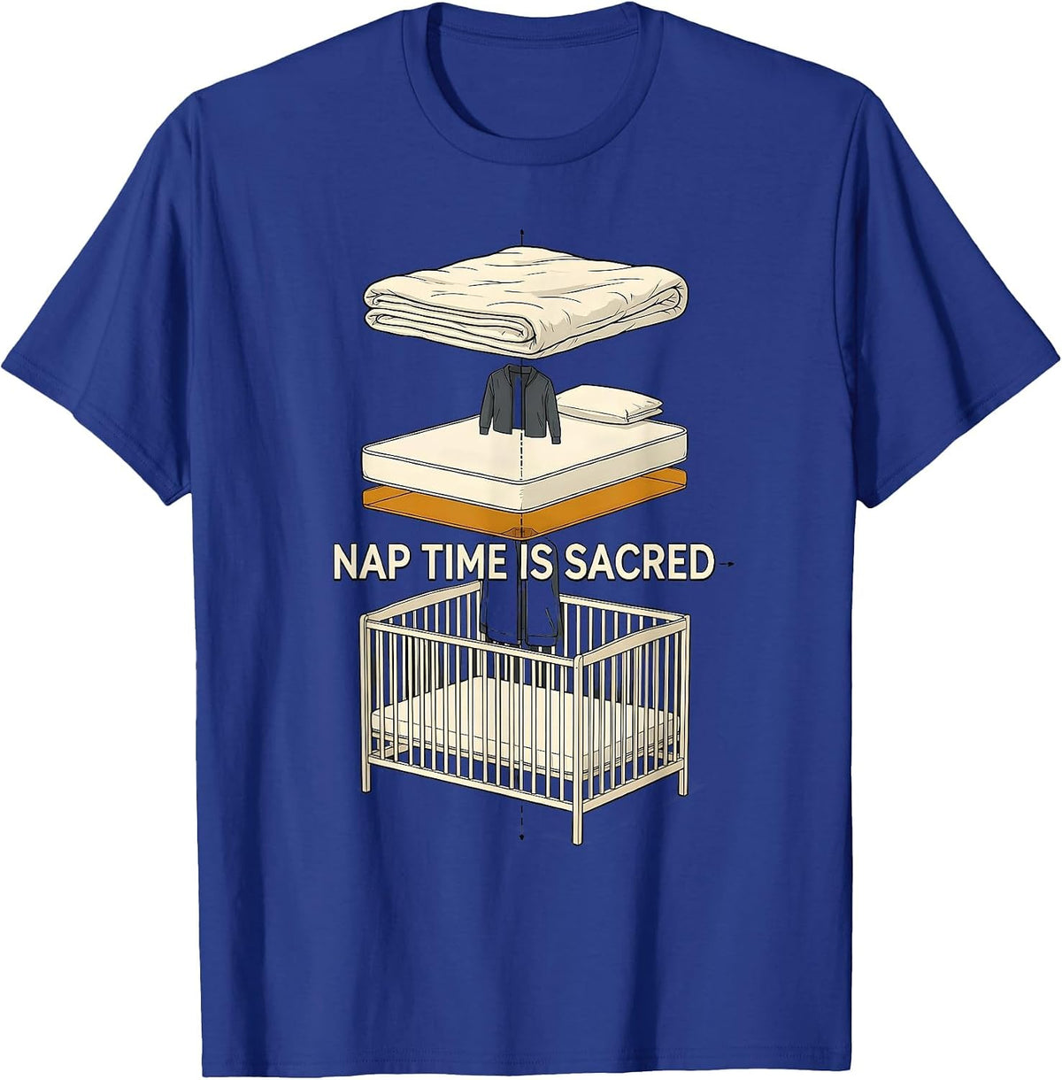 Nap Time Is Sacred Funny Daycare Teacher Childcare Provider T-Shirt - Royal Blue