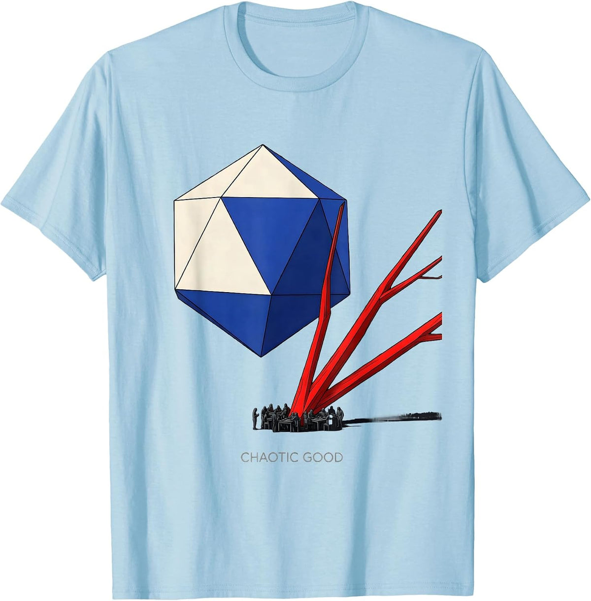 Men's Chaotic Good Geometric RPG Gamer Tabletop Humor T-Shirt - Baby Blue