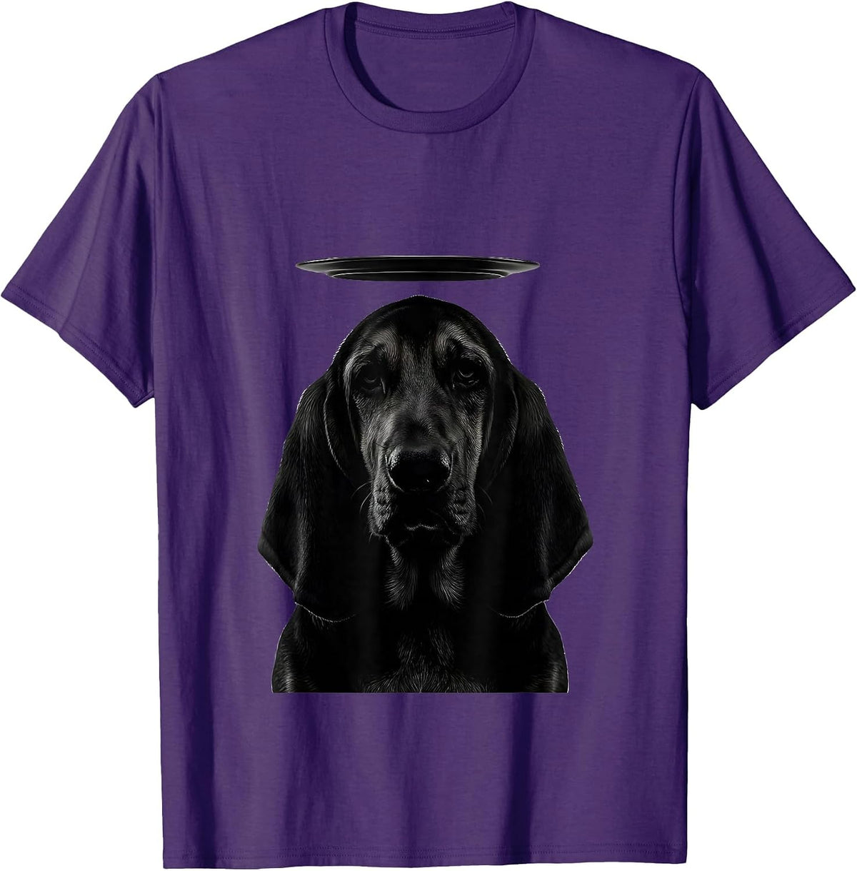Basset Hound UFO Abduction Minimalist Dog Lover Humor T-Shirt - Purple