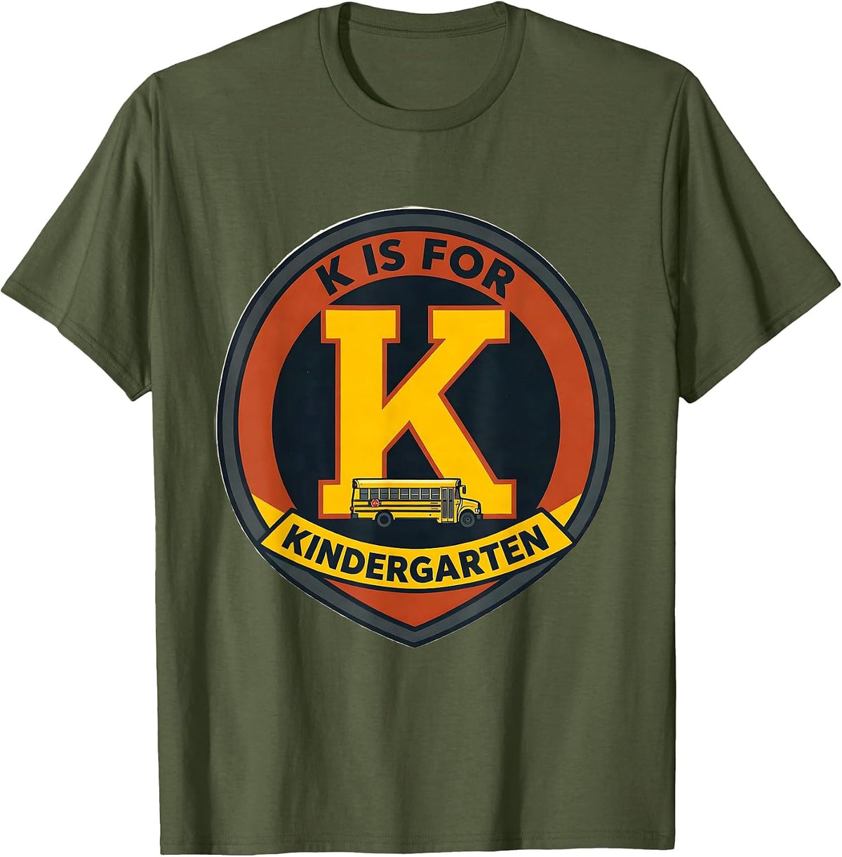 K Is For Kindergarten Teacher Back To School Cheerful Screen T-Shirt - Olive Green