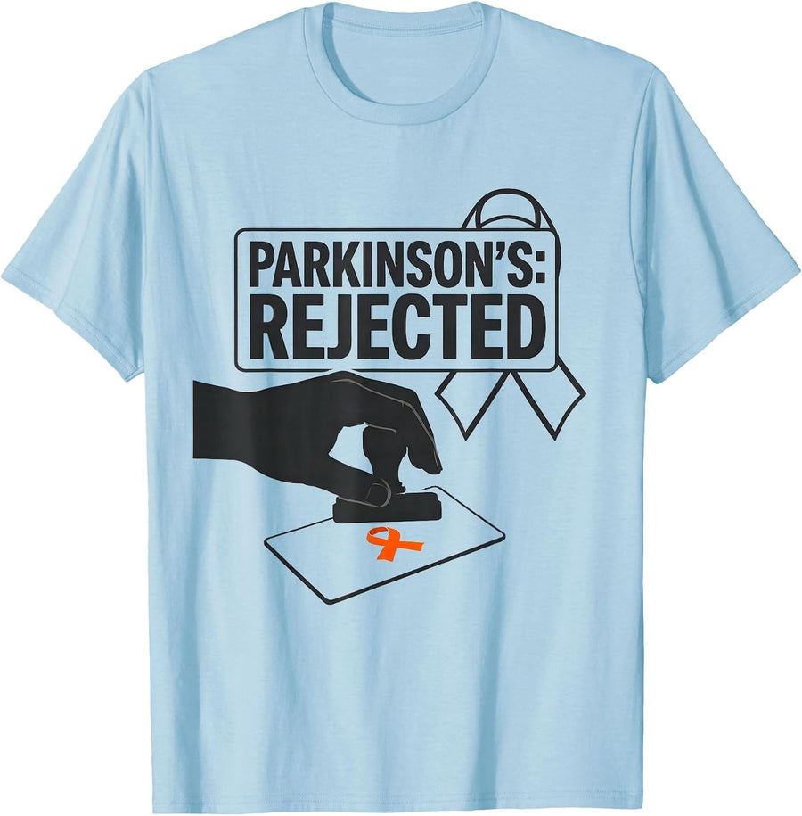 Men's Parkinson's: Rejected Dark Humor Parkinson's Disease T-Shirt - Baby Blue