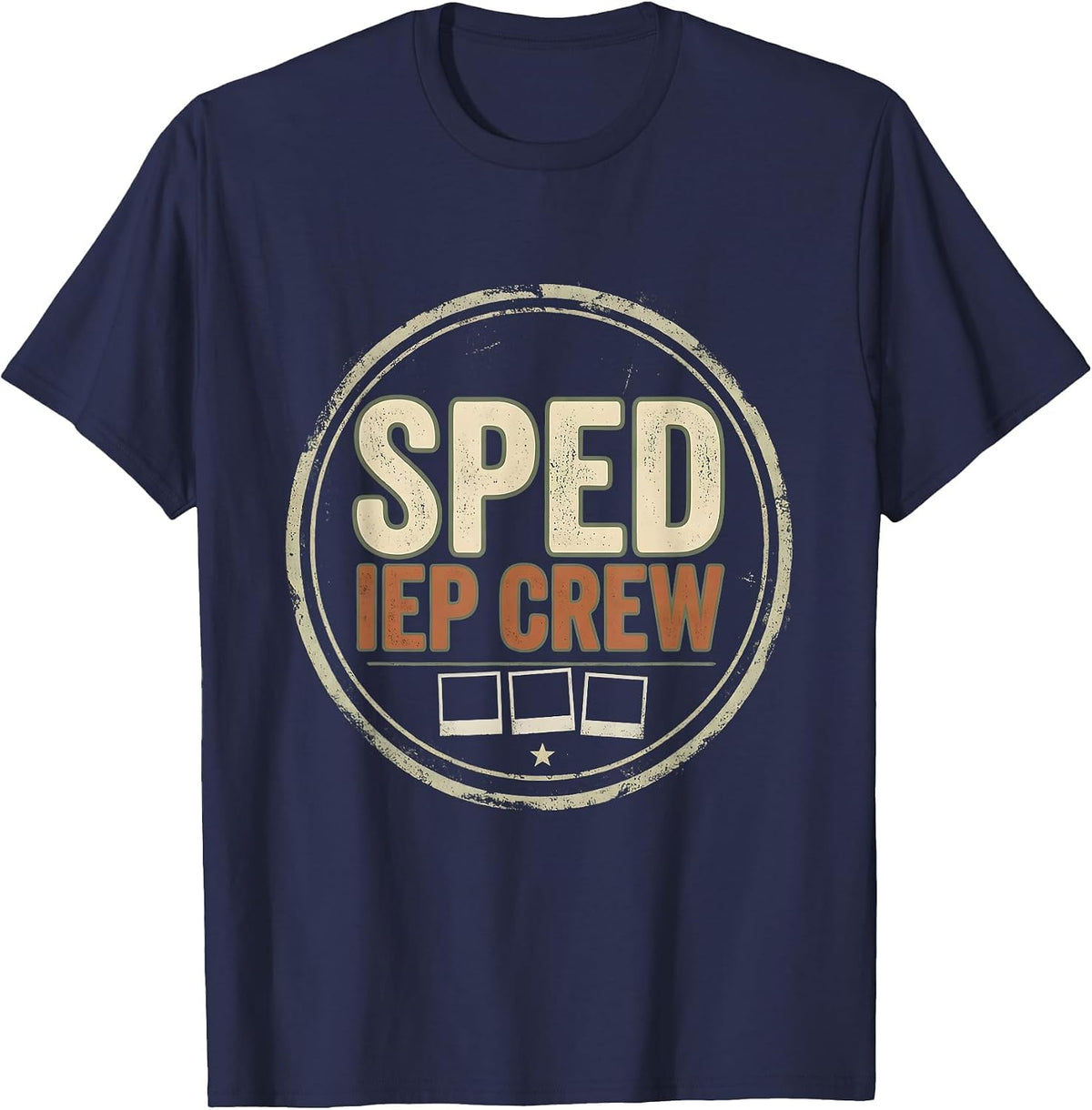 Men's SPED IEP Crew Distressed Special Education Teacher Dream T-Shirt - Navy Blue