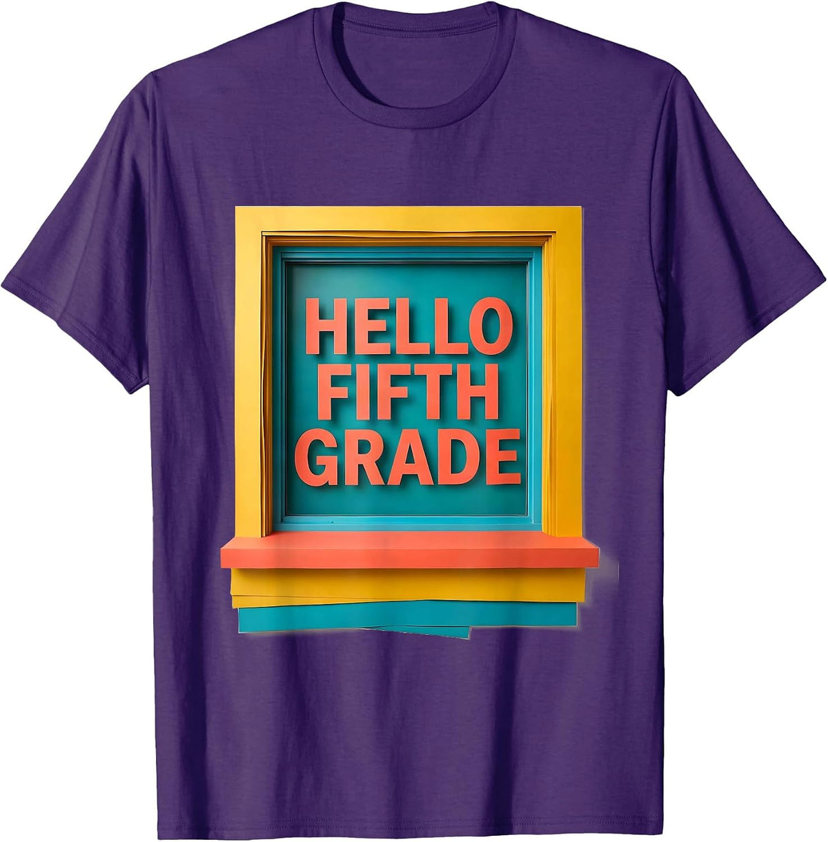 Hello Fifth Grade Back To School Classroom Kids Teacher T-Shirt - Purple