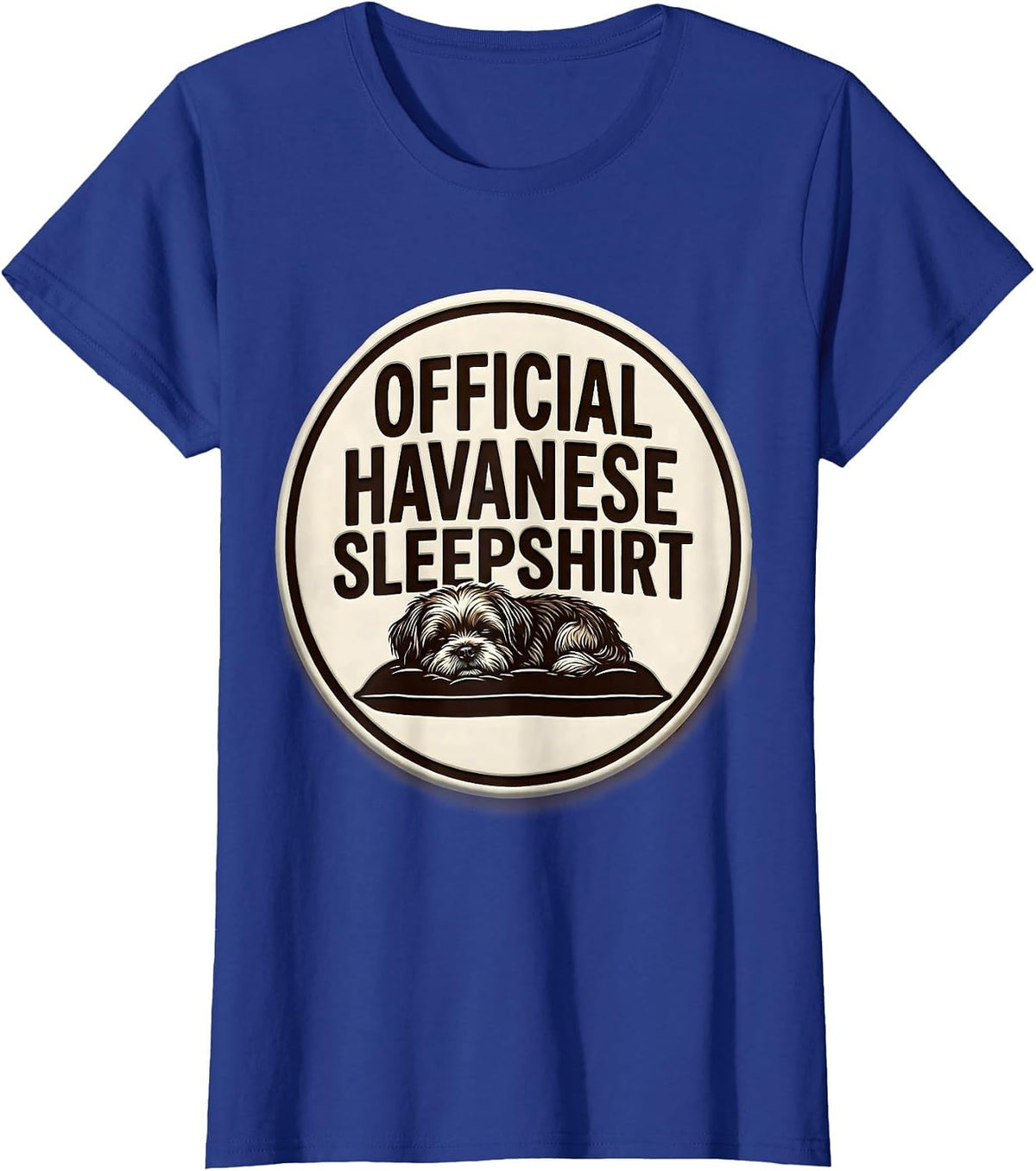 Women's OFFICIAL HAVANESE SLEEPSHIRT Cute Dog Breed Pajama Nightgown T-Shirt - Royal Blue